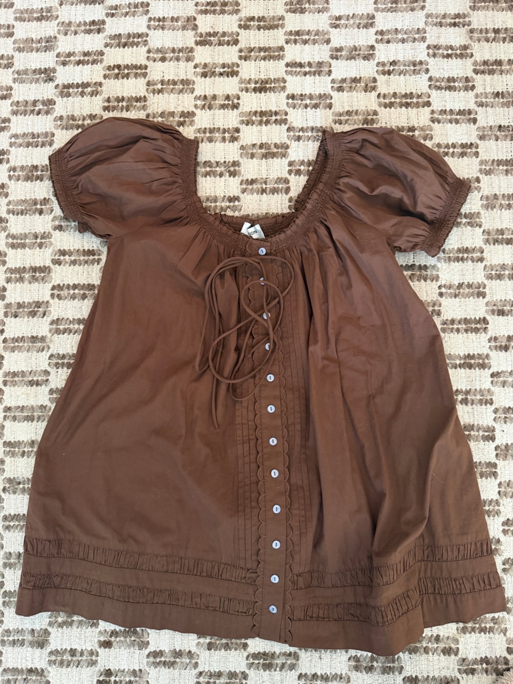 Damson Madder Jayne Mini Dress Brown - Picture 6 of 7